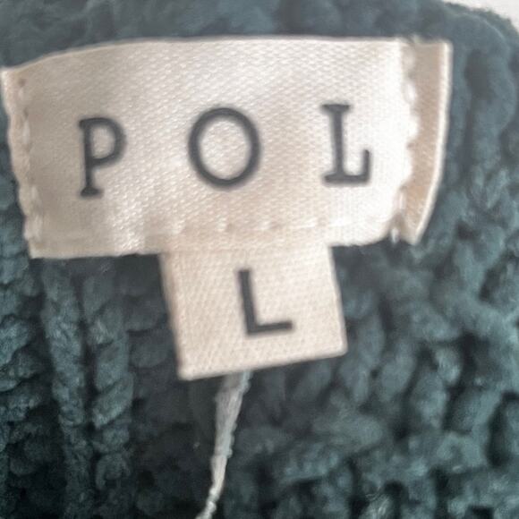 POL green chenille knit kimono sleeve hoodie size large - Picture 11 of 12